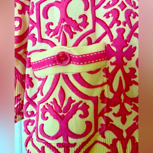 Lilly&Van set of Pink/Off White Long 3/4 Sleeve Cardigan&Vneck sleeveless Top XL - Picture 6 of 11